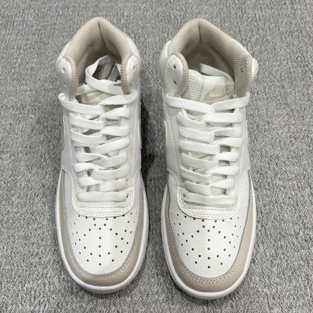 Nike Court Vision Mid White Light Orewood Brown Women Size 7 CD5436-106 Sneakers - Picture 2 of 9